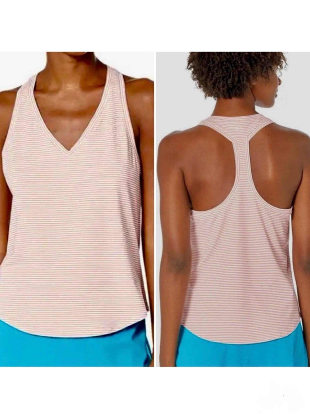 Southern Tide Pink & White Striped Racerback Tank
